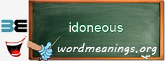 WordMeaning blackboard for idoneous